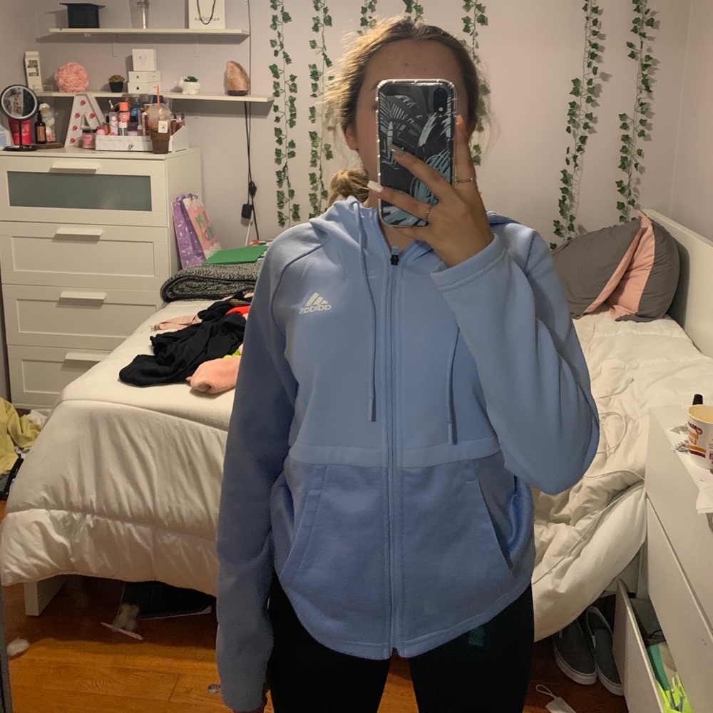 Blue adidas zip up
